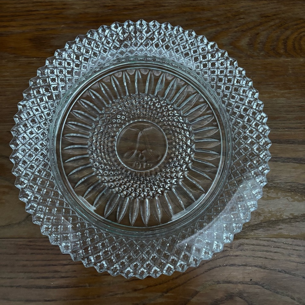 Vintage 1978 Avon 92nd Anniversary FOSTORIA LEAD CRYSTAL PLATE